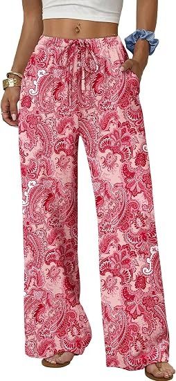 Wide-Leg Paisley Print Pants image 3